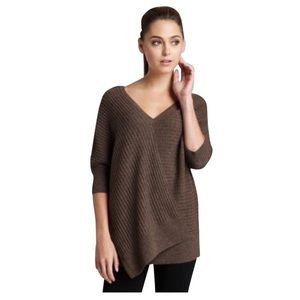 Vince brown ribbed asymmetrical dolman sweater